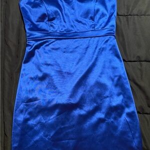 Honey and Rosie Strapless Royal Blue Dress